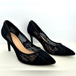 Karl Lagerfeld Black Lace Heels Women’s Size 6.5